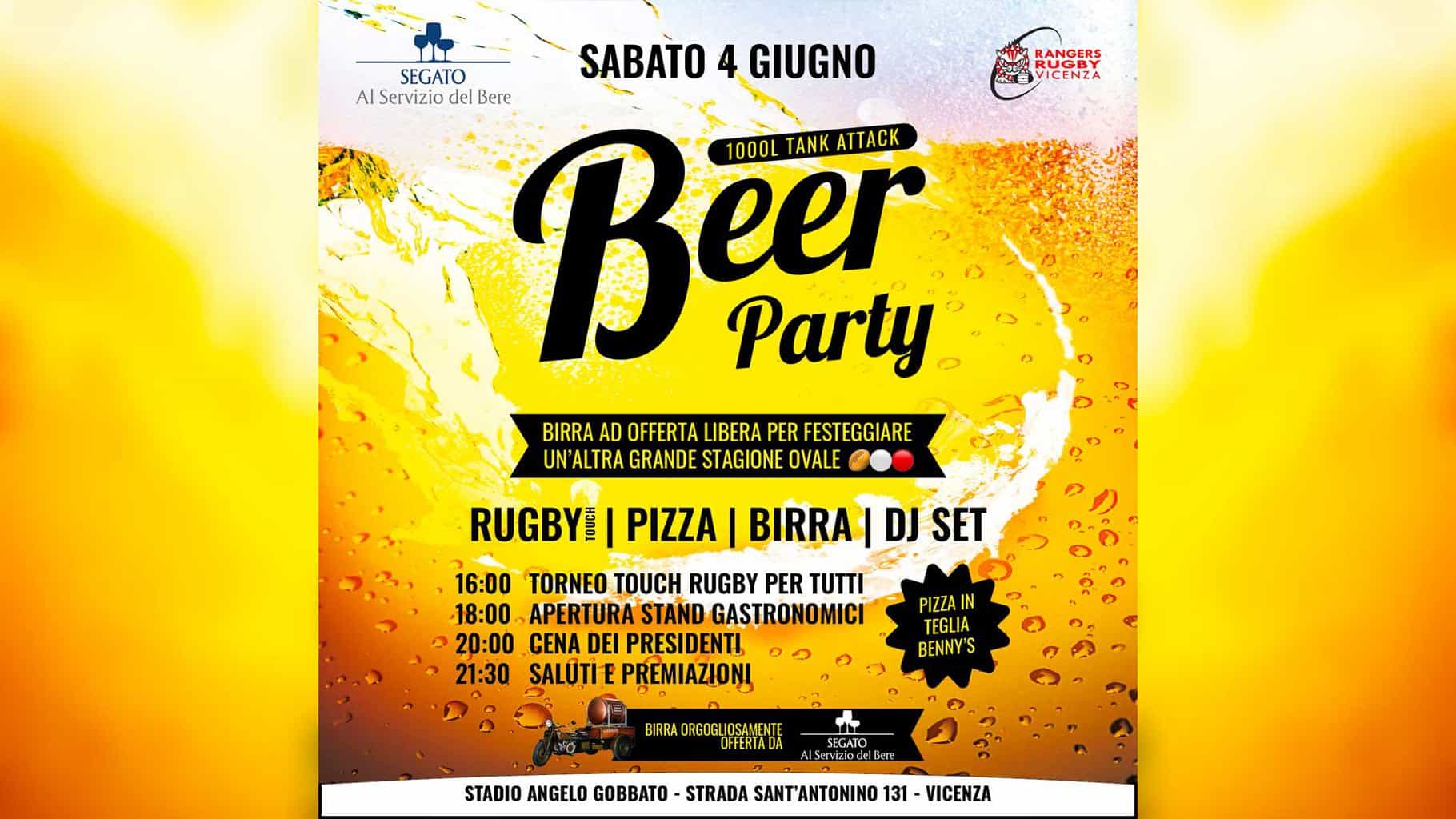 Beer Party: festa di fine stagione della Rangers Rugby Vicenza